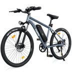 isinwheel M10 electric bike in steel blue, three-quarter view