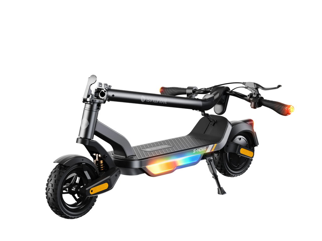 isinwheel S-Nova electric scooter in grey, folded