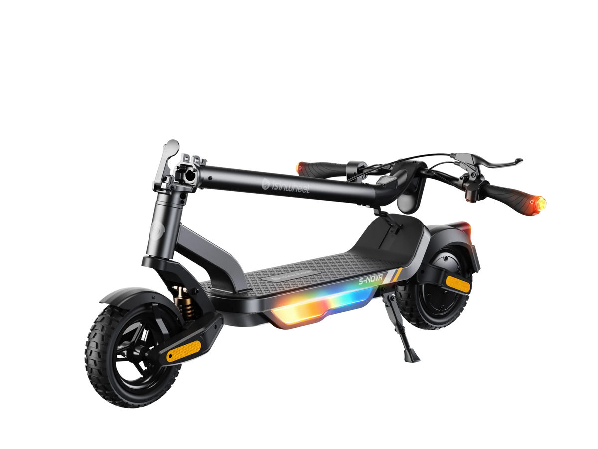 isinwheel S-Nova electric scooter in grey, folded