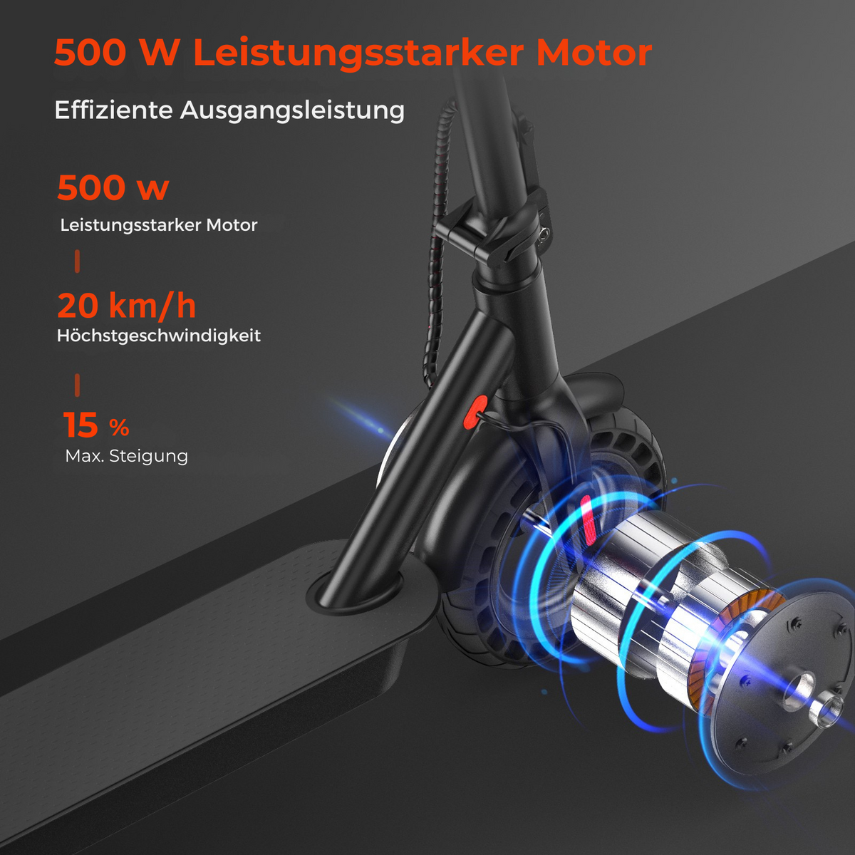 iScooter E9T Max Electric Scooter (German version) — Black