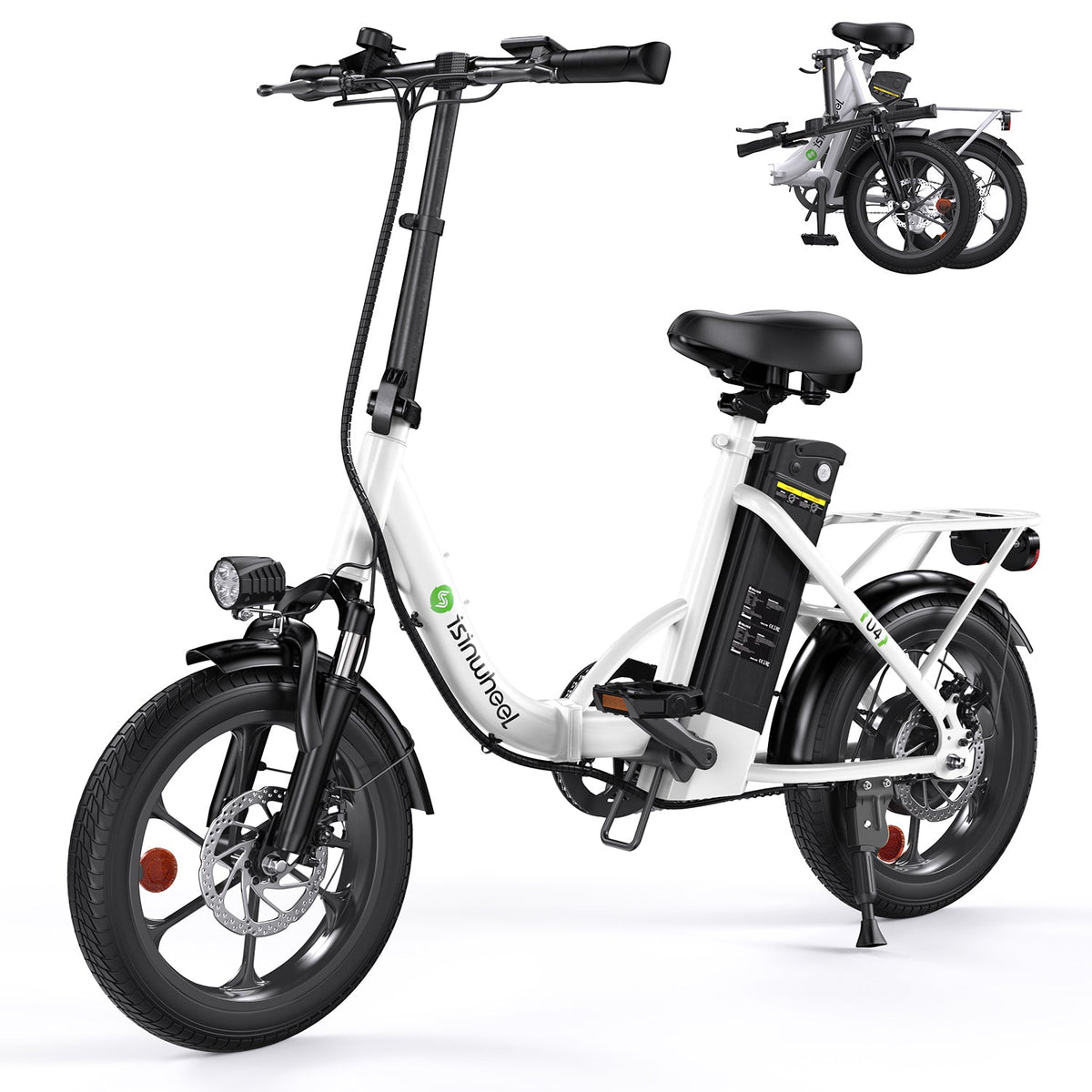isinwheel U4 foldable step-thru electric bike in white