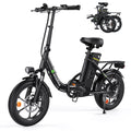 isinwheel U4 foldable step-thru electric bike in black, with folded view
