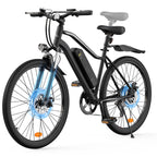 isinwheel EB3 in black showing suspension fork, disc brakes and adjustable seat height