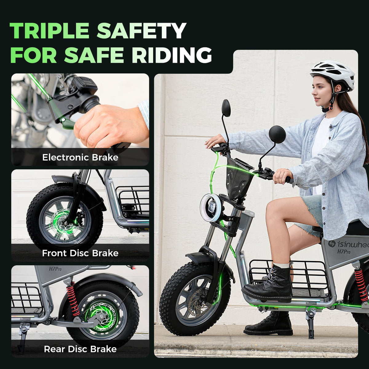 isinwheel H7Pro Commuting Electric Scooter with Seat