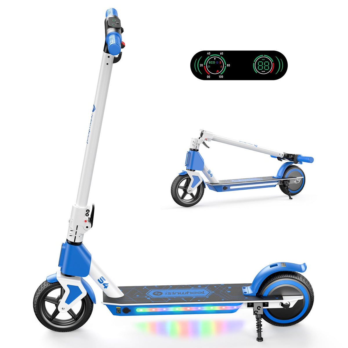 isinwheel S4 Kids' Electric Scooter — Blue