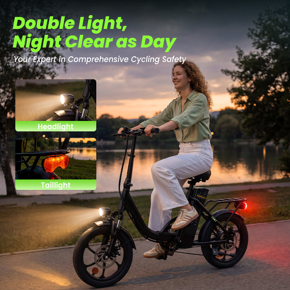 isinwheel U4 headlight and taillight on a night ride