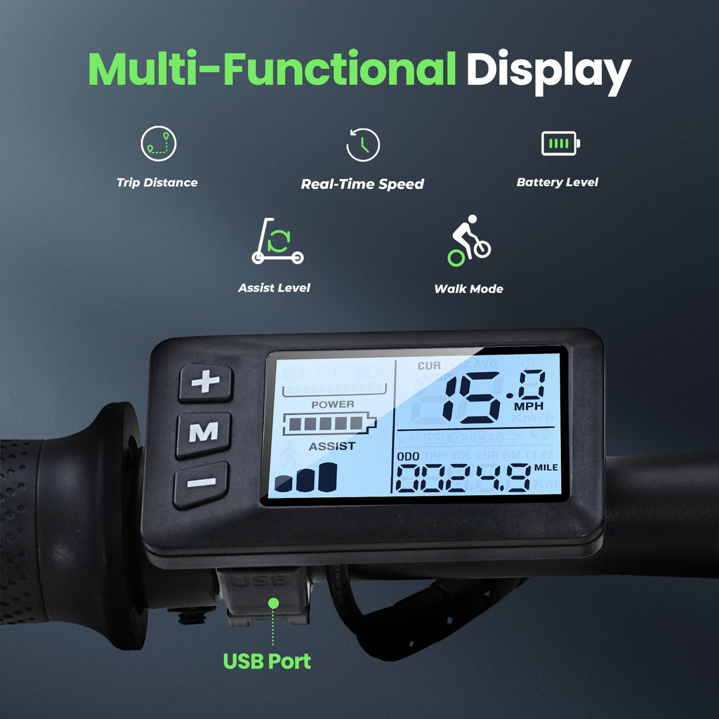 isinwheel EB1S multi-function LCD display with USB port