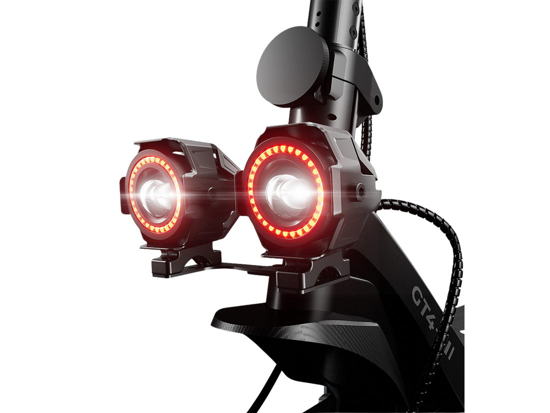 isinwheel GT4 Single Motor Off-Road Electric Scooter — Lights, display and app
