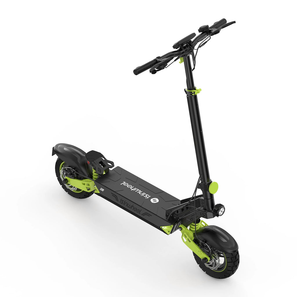 isinwheel D2 in green, front three-quarter view from above