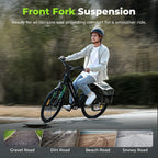 isinwheel Ucity front suspension fork, rider on a black Ucity