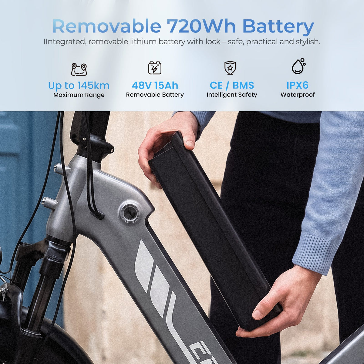 Removing the 720Wh battery from the isinwheel EB8 frame