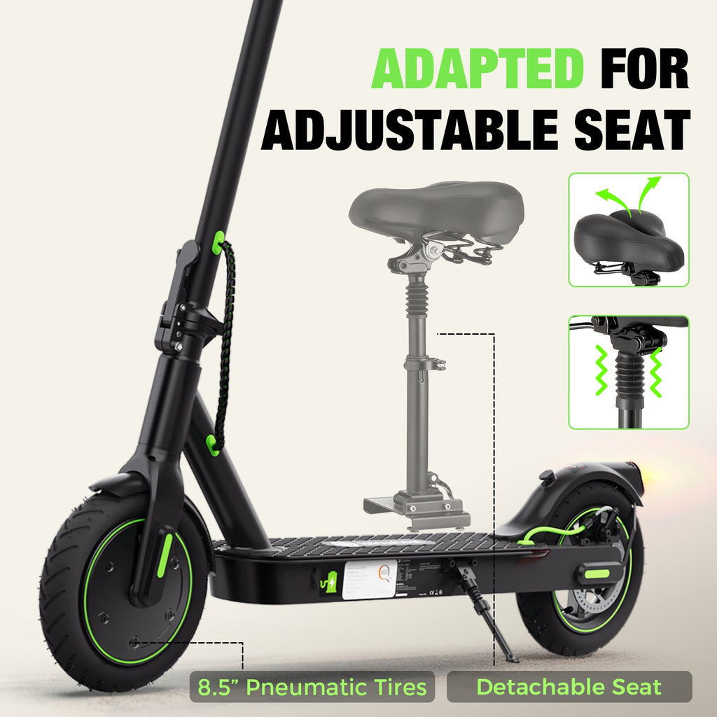 isinwheel S9 Pro with optional detachable seat fitted, 8.5-inch pneumatic tyres