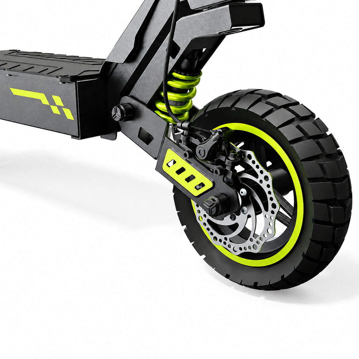 isinwheel D1 Plus front suspension, all-terrain tyre and disc brake