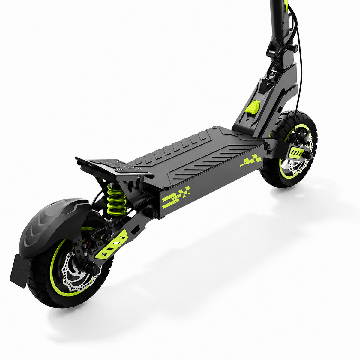 isinwheel D1 Plus deck and rear suspension, rear three-quarter view