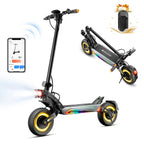 isinwheel GT4 Dual electric scooter with app control, folded view and handlebar bag