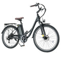 isinwheel U2 city commuter e-bike in black, three-quarter view