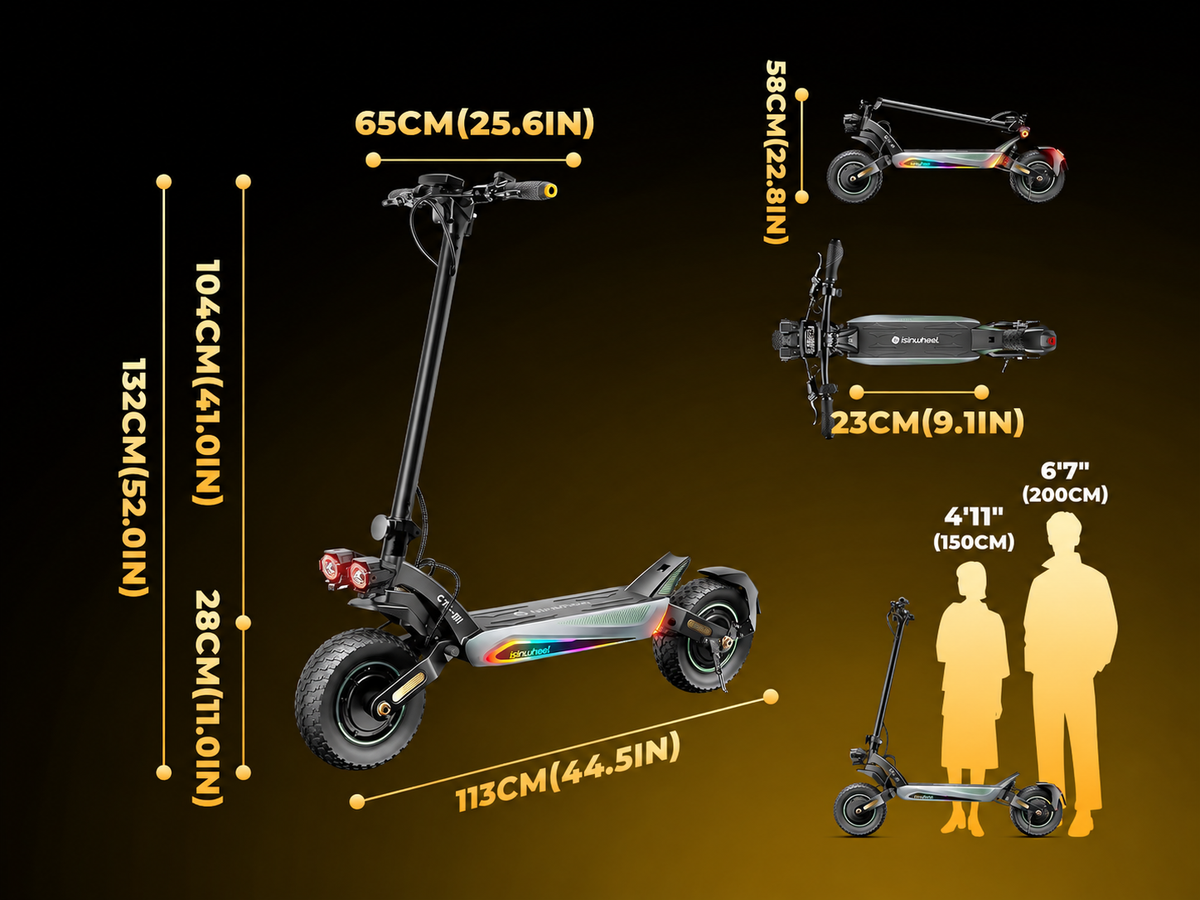 isinwheel GT4 Single Motor Off-Road Electric Scooter — Black