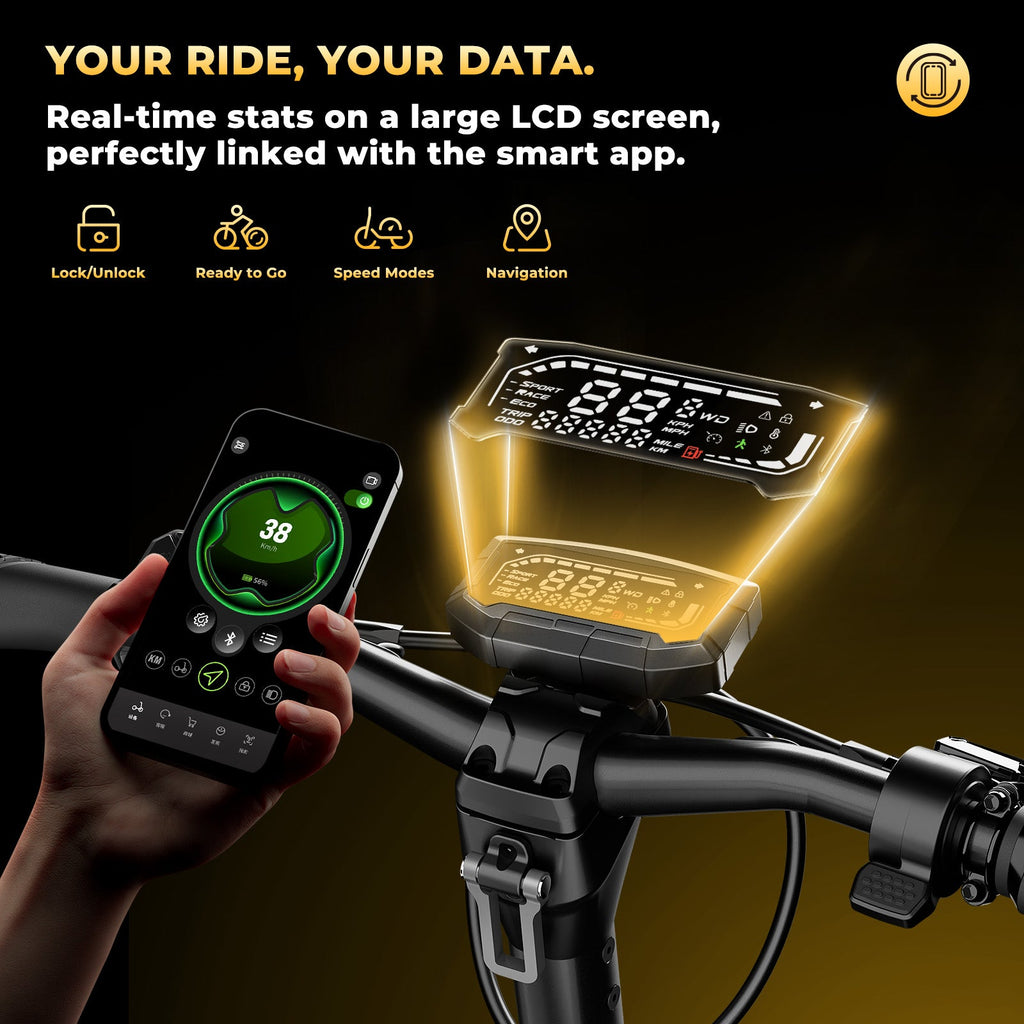 isinwheel GT4 Dual LCD display and smart app connectivity