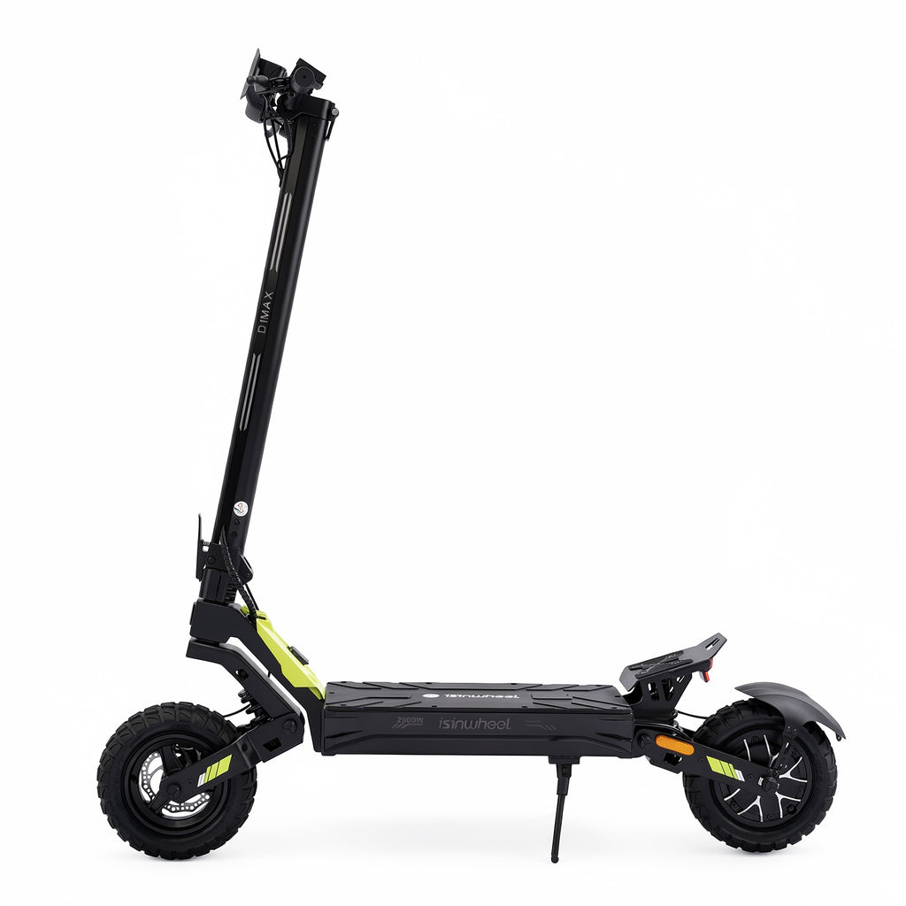 isinwheel D1 Max electric scooter, side profile with rear carrier
