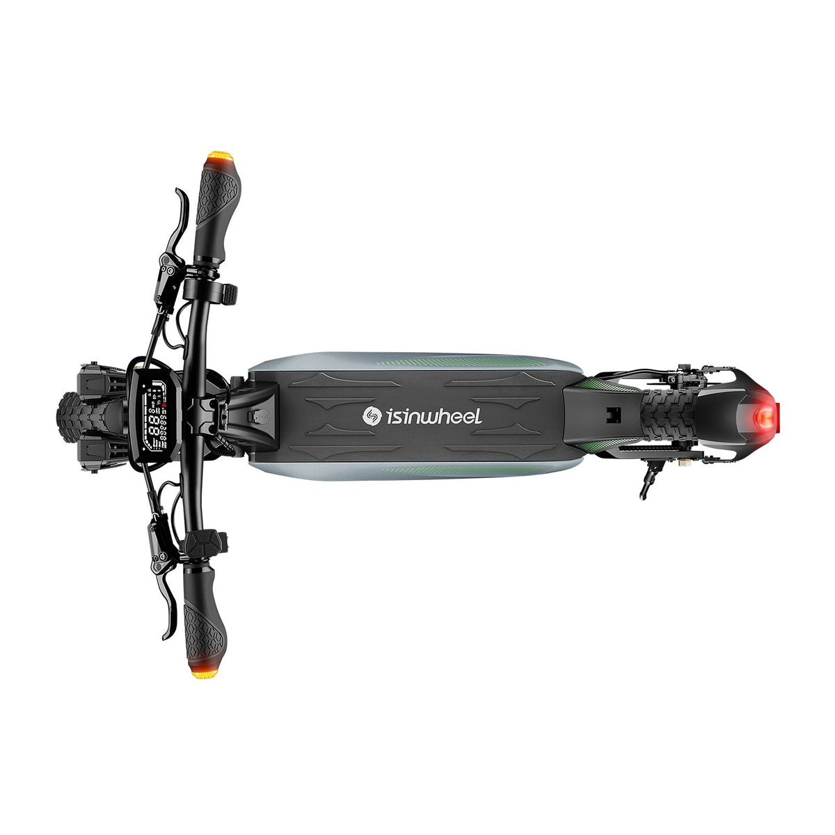 isinwheel GT4 Dual electric scooter, top view of deck and handlebar