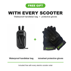 Free gift: waterproof handlebar bag and isinwheel protective gloves