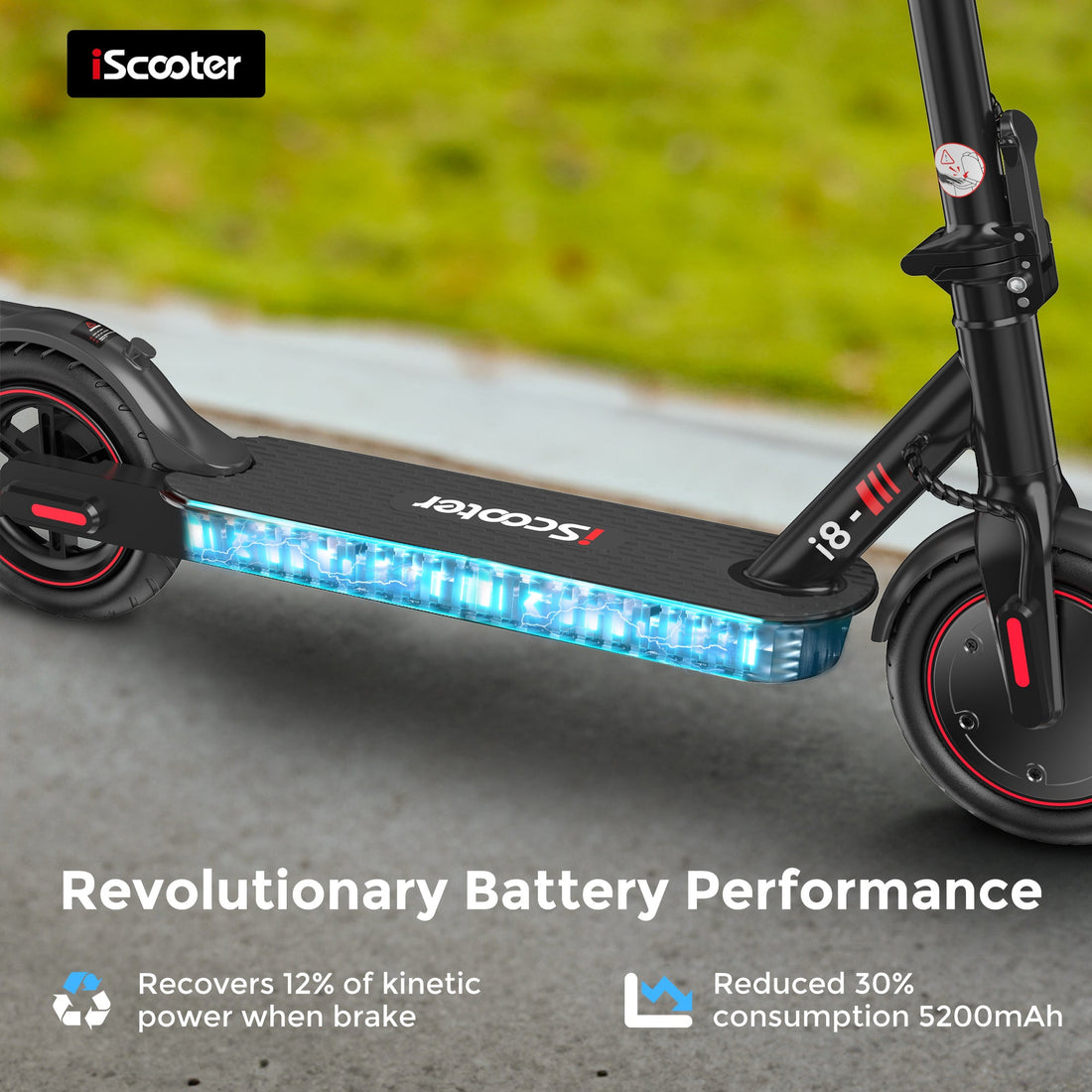 iScooter i8 Electric Scooter — Lights, display and app