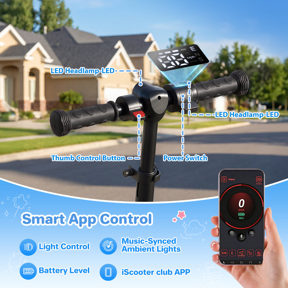 iScooter iK7 2-in-1 Kids' Electric Scooter — Black
