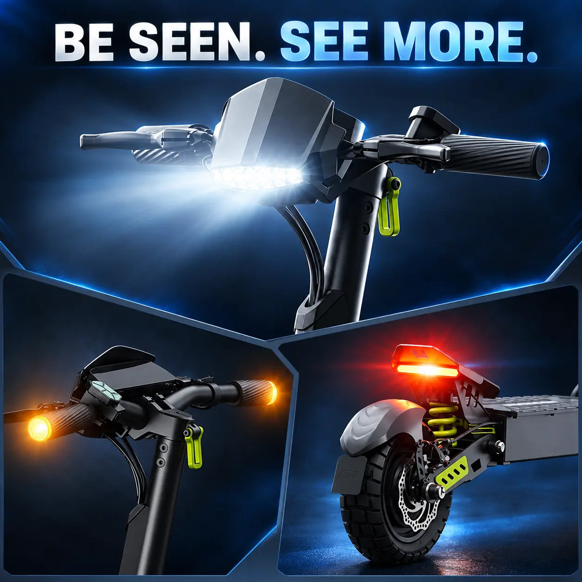 isinwheel D1 Plus headlight, turn signals and brake light