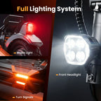 isinwheel GT1 Dual lighting: quad-LED headlight, brake light and turn signals
