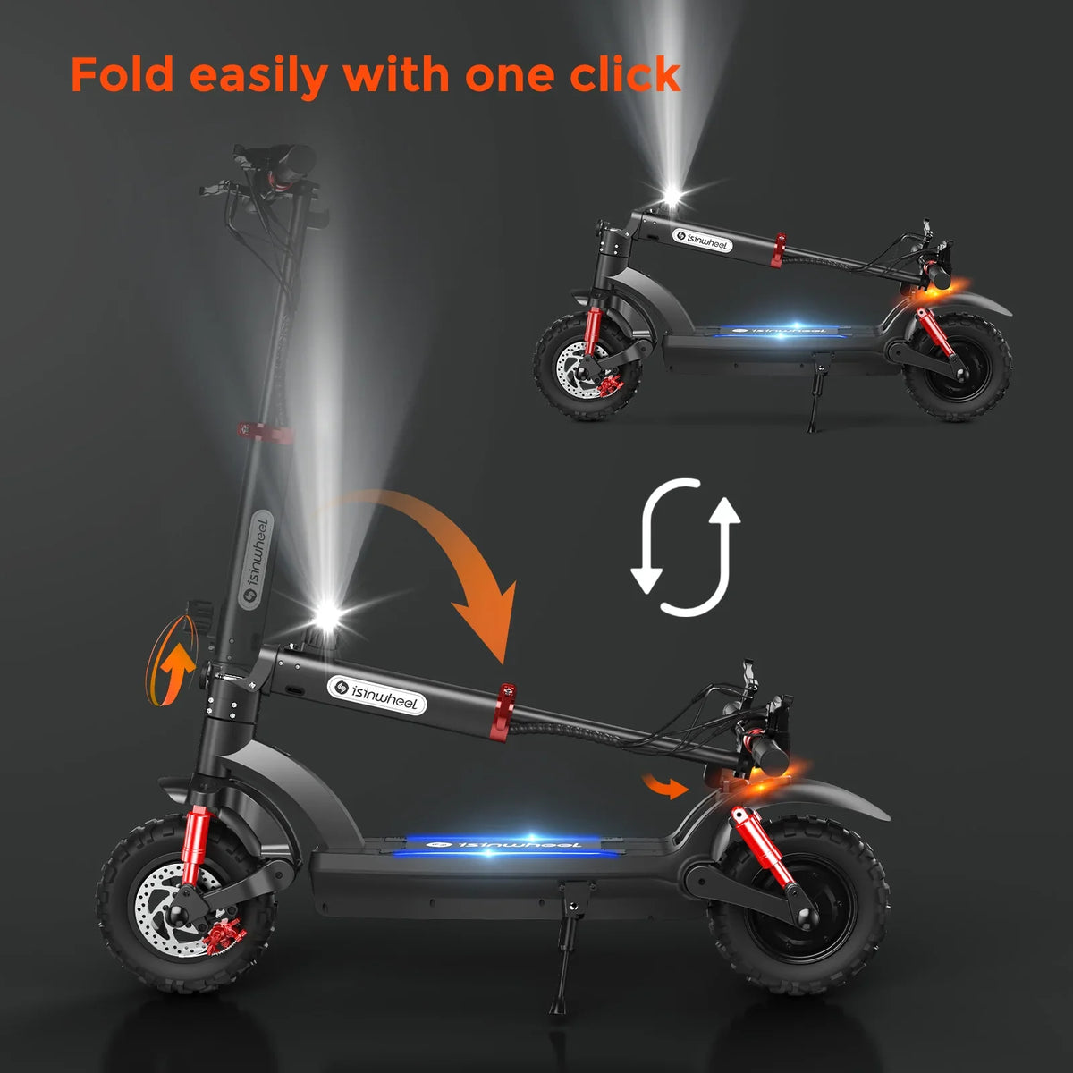 isinwheel GT2 Off-Road Electric Scooter — Black