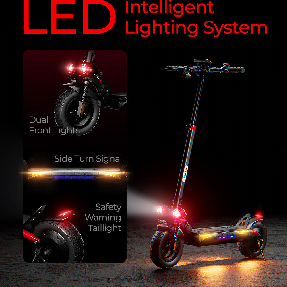 iScooter iX4 Off-Road Electric Scooter — Lights, display and app