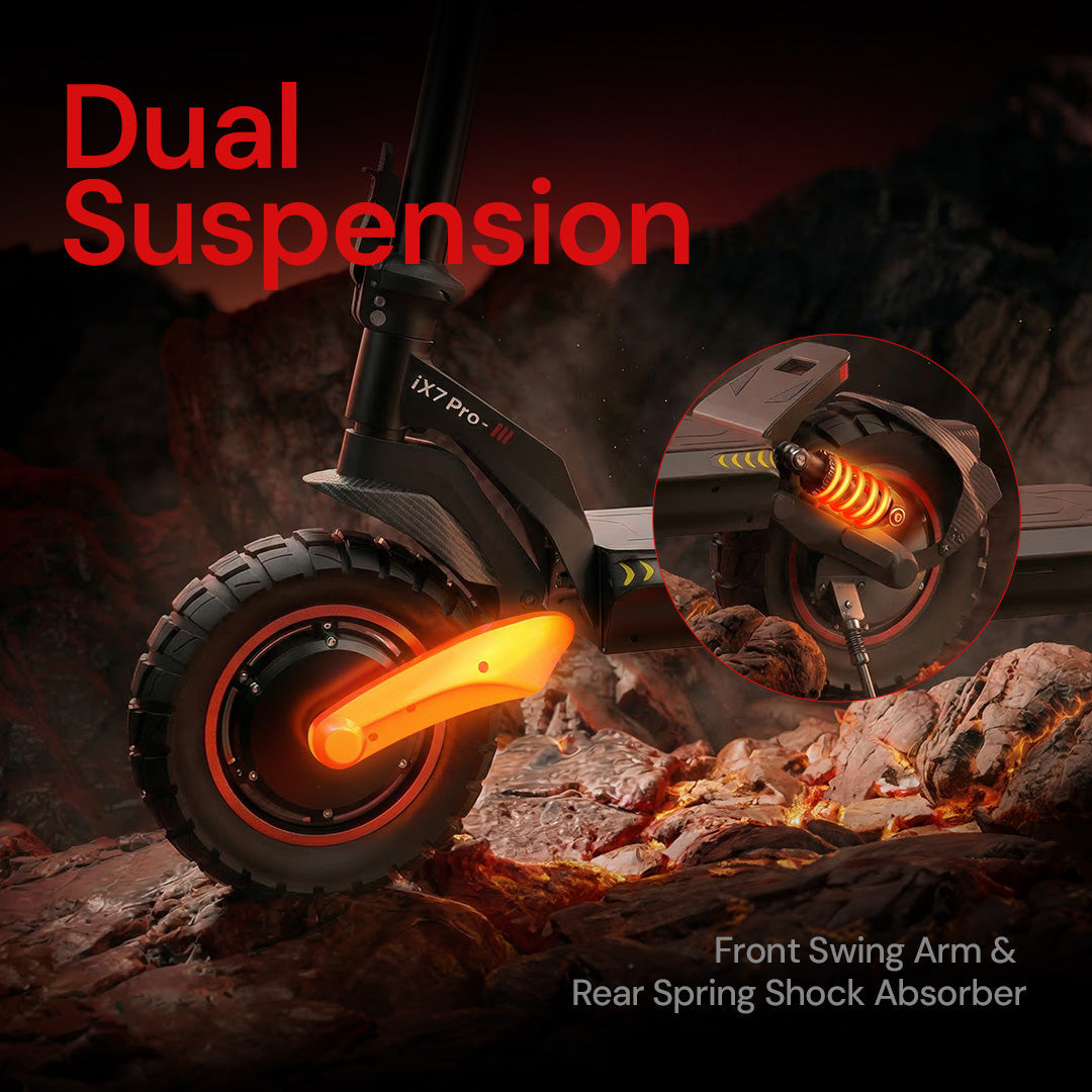 iScooter iX7 Pro Dual Motor Off-Road Electric Scooter — Black